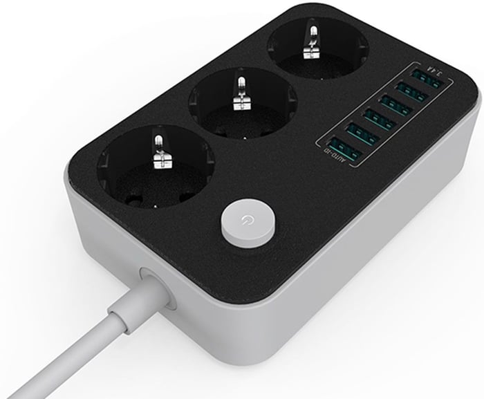 Мережевий фільтр ColorWay 3 розетки/6USB Black 1.8M | Фото 3