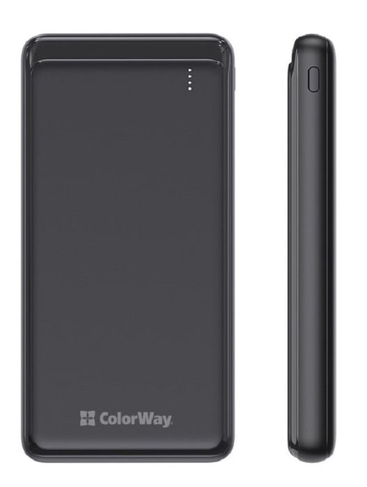 Акумулятор ColorWay 10 000 mAh Slim (USB QC3.0 + USB-C Power Delivery 18W) Black | Фото 2