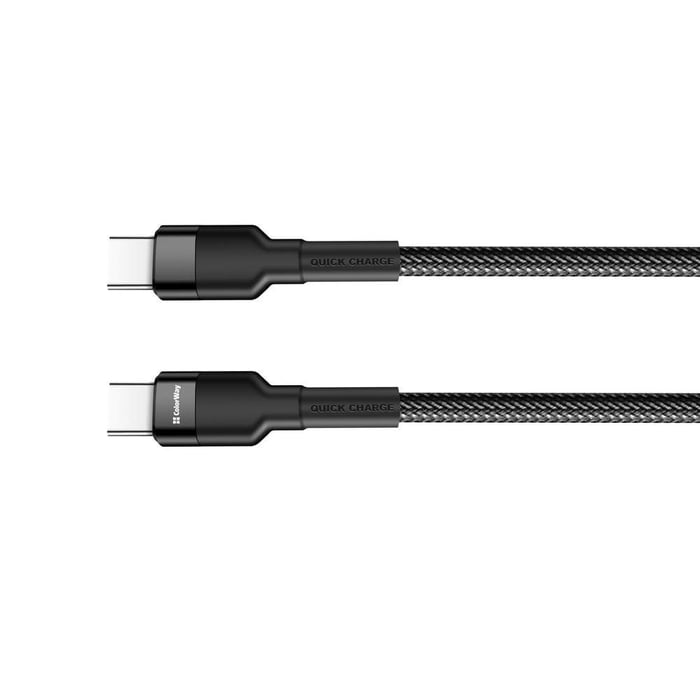 Кабель USB ColorWay Type-C - Type-C (PD Fast Charging 65W) 3.0А 30cm чорний | Фото 3