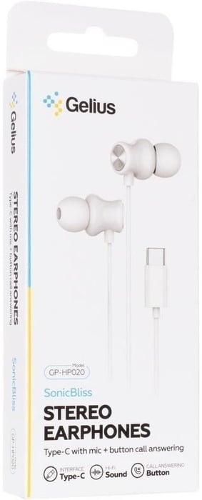 Дротові навушники Gelius SonicBliss GP-HP020 (Type-C) White | Фото 3