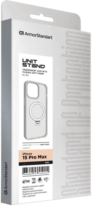 Чехол для смартфона ArmorStandart Unit Stand для iPhone 15 Pro Grey (ARM70579) | Фото 3