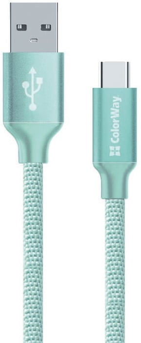 Кабель USB ColorWay USB - Type-C 2.1А 1м мятний | Фото 3