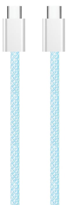 Кабель USB ColorWay Type-C - Type-C (braided cotton) (PD Fast Charging 60W) 3.0А 1м синій | Фото 3