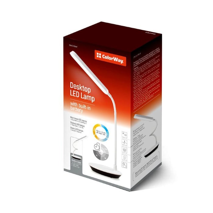 Настільна лампа ColorWay Portable & Flexible 360 із вбудованим акумулятором White | Фото 3