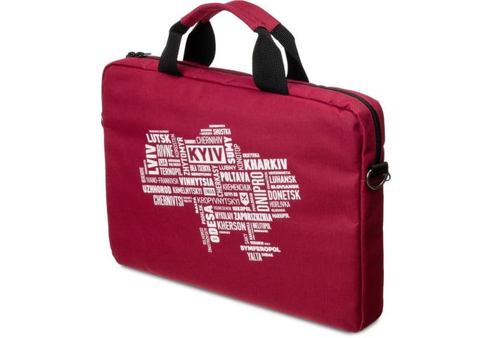 Сумка для ноутбука Vinga 14" NB1402 Burgundy, white print (NB1402UWBY) | Фото 2