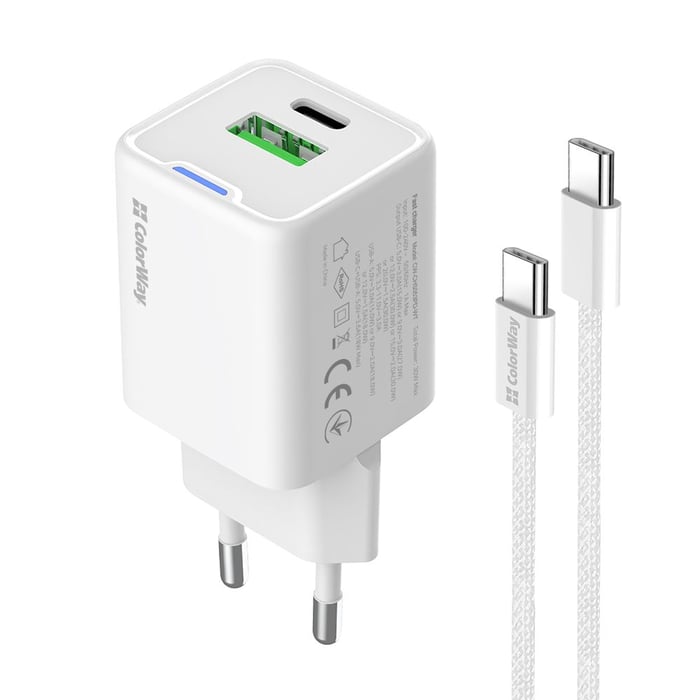 Автомобільний зарядний пристрій ColorWay GaN Mini 30W PD Port PPS USB (Type-C PD + USB QC4.0) cable Type-C | Фото 3