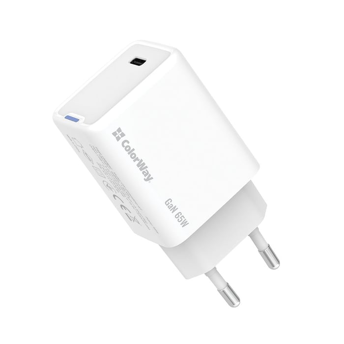 ColorWay GaN Mini 65W PD Port PPS USB-C біле | Фото 3