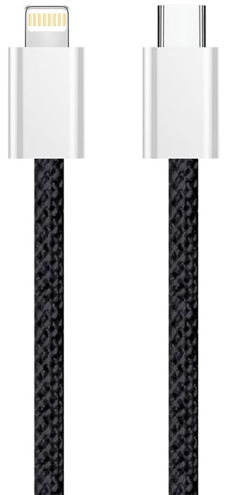 Кабель USB ColorWay Type-C - Apple Lightning (braided cotton) (PD Fast Charging 27W) 1м чорний | Фото 3