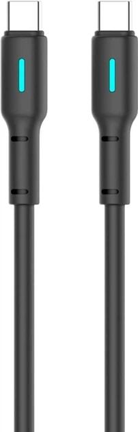 Кабель USB Gelius USB Lumin Lamp GP-UC100 Type-C/Type-C (1m) (60W) Black | Фото 2