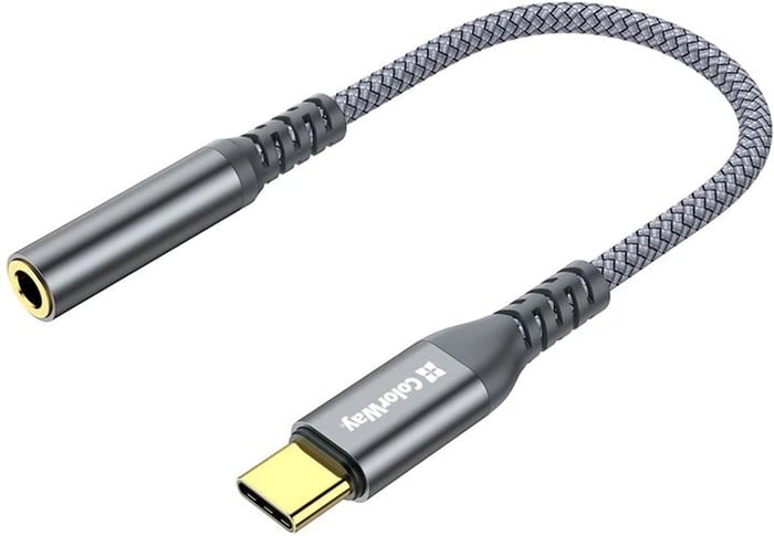 Кабель USB ColorWay USB-C to 3.5 мм Female Audio 14 см сірий | Фото 3