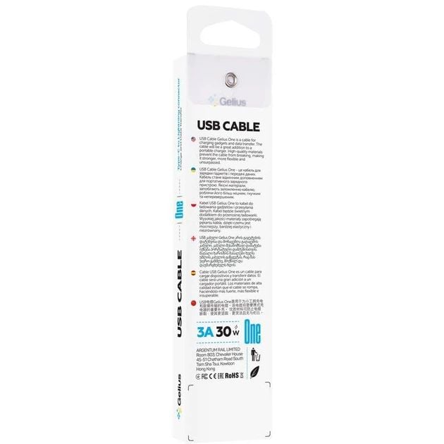 Кабель USB USB Gelius One GP-UCN013 Type-C to Lightning 3A 27W (1m) White | Фото 2