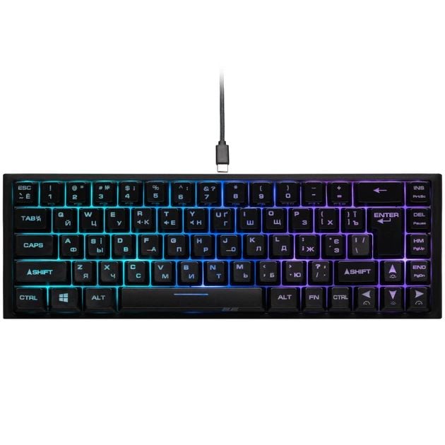 Клавіатура 2E GAMING KG350 68key, USB-A, EN/UA/RU, RGB, чорний | Фото 3