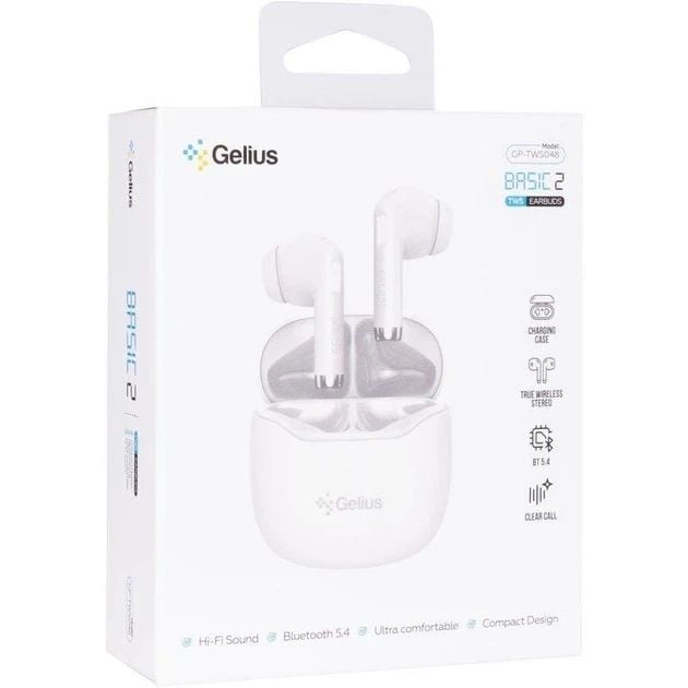 Навушники бездротові Gelius Basic 2 GP-TWS048 White | Фото 3