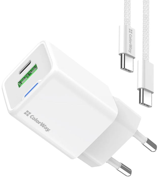 ColorWay GaN Mini 20W PD Port PPS USB (Type-C PD + USB QC4.0) cable Type-C | Фото 3