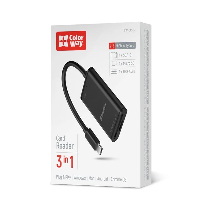 Картридер ColorWay USB-C to USB 3.0/SD/MicroSD | Фото 3