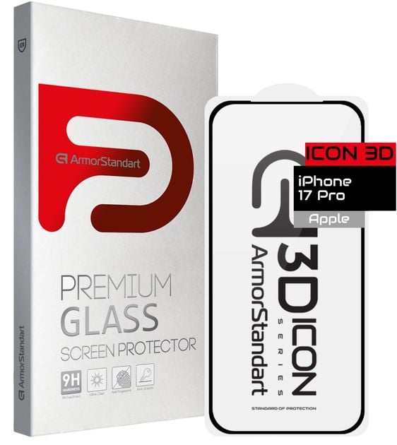 Защитное стекло ArmorStandart Icon 3D для смартфона Apple iPhone 17 Pro Black (ARM86411) | Фото 2