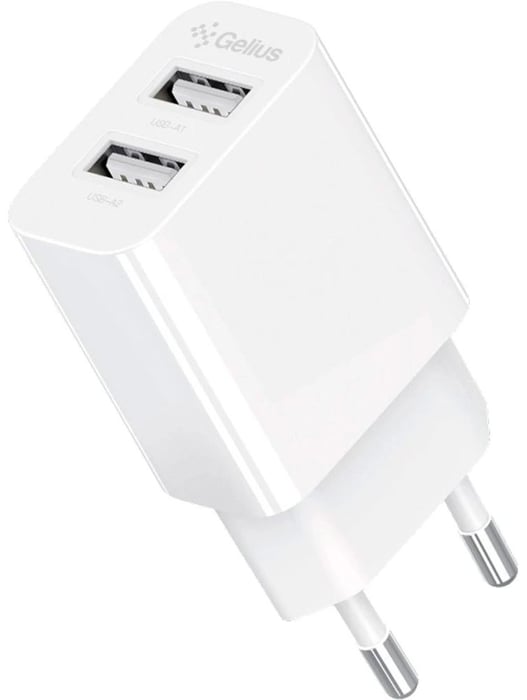Мережевий зарядний пристрій Gelius Simple GP-HC059 (2 USB/2.4A) White | Фото 3