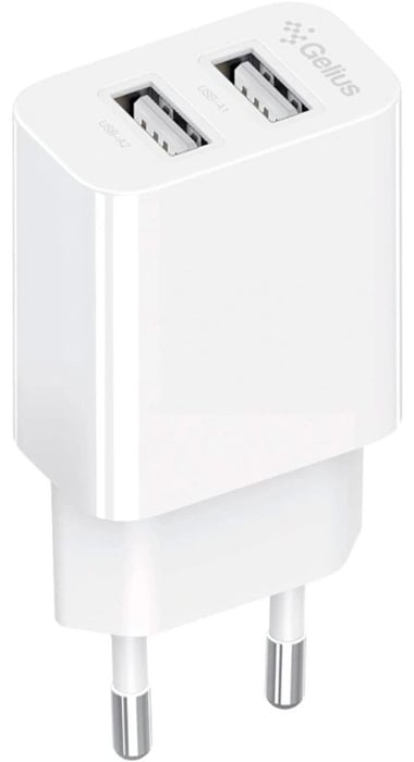 Мережевий зарядний пристрій Gelius Simple GP-HC059 (2 USB/2.4A) White | Фото 2