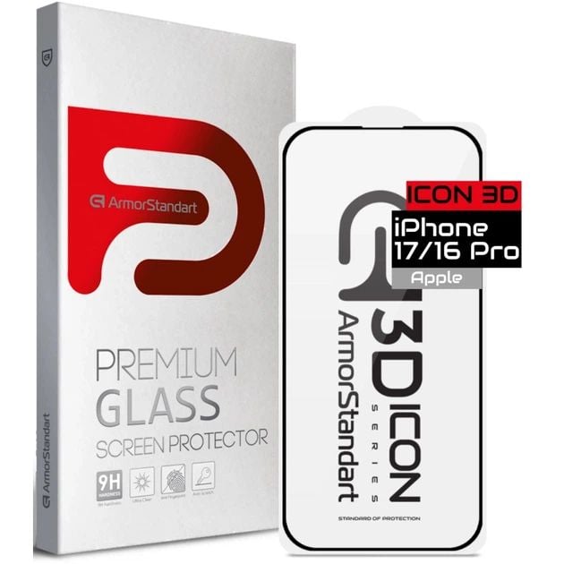Захисне Скло Icon 3D для Apple iPhone 17 / 16 Pro (ARM86213) | Фото 1