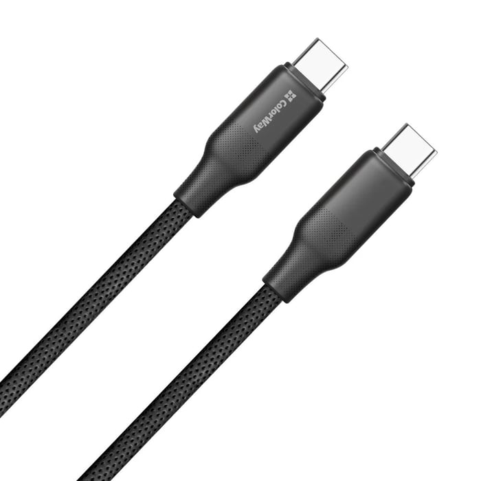 Кабель ColorWay USB ColorWay Type-C - Type-C (TPE embossed) (PD Fast Charging 60W) 3А 1м чорний (CW-CBPDCC101-BK) | Фото 2