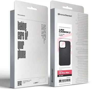 Чохол для смартфона ArmorStandart LikeCarbon2 MagCase для Apple iPhone 15 Pro Max Black (ARM83805) | Фото 3
