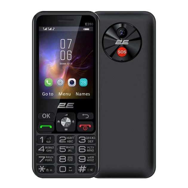 Мобільний телефон 2E E280 2025 Black (694743656220) | Фото 2