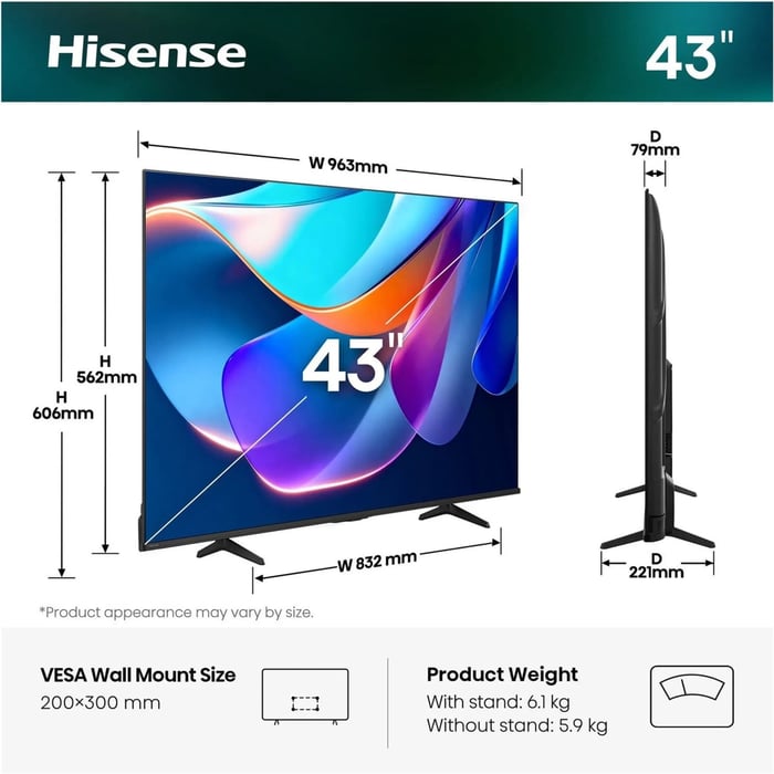 Телевізор Hisense 43A6S | Фото 3