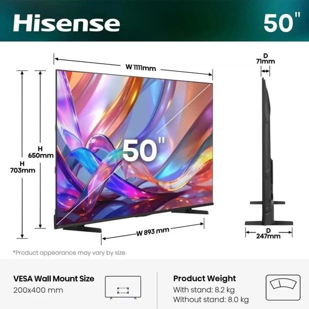 Телевізор Hisense 50E7S | Фото 3