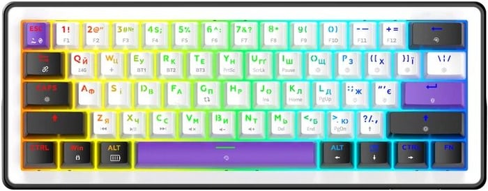 Клавиатура Hator Hellyberry HK60 wireless white-violet | Фото 2