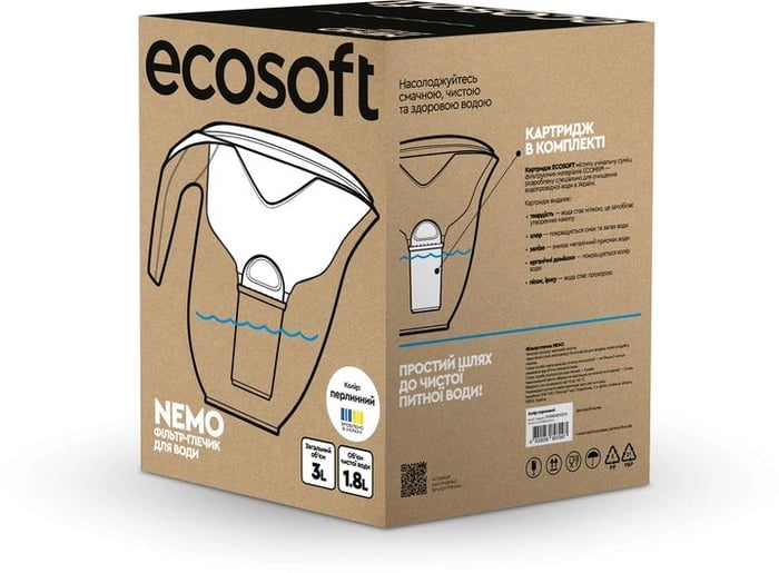 Фільтр-глечик Ecosoft Немо перлинний 3 л | Фото 3