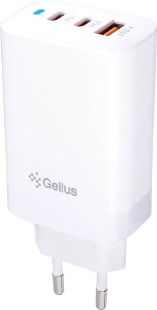 Мережевий зарядний пристрій Gelius Elevaro GP-HC065 65W USB+2Type-C (QC/PD/PPS) White | Фото 2