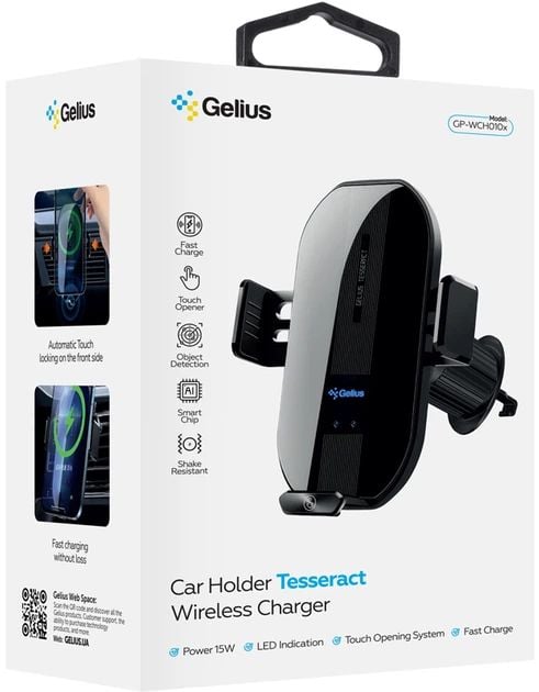 Тримач для смартфона Gelius Tesseract GP-WCH010X Black | Фото 3