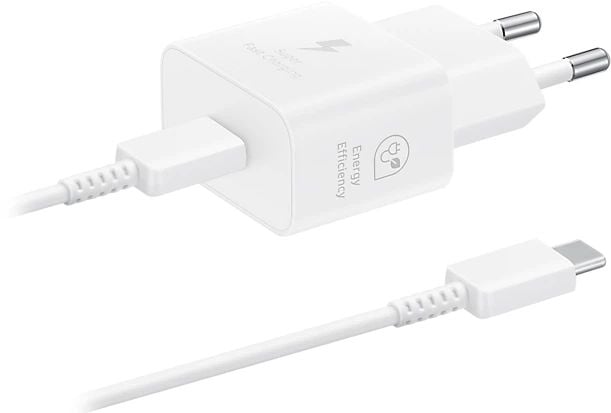 Мережевий зарядний пристрій Samsung 25W Power Adapter (with C to C Cable) White | Фото 1