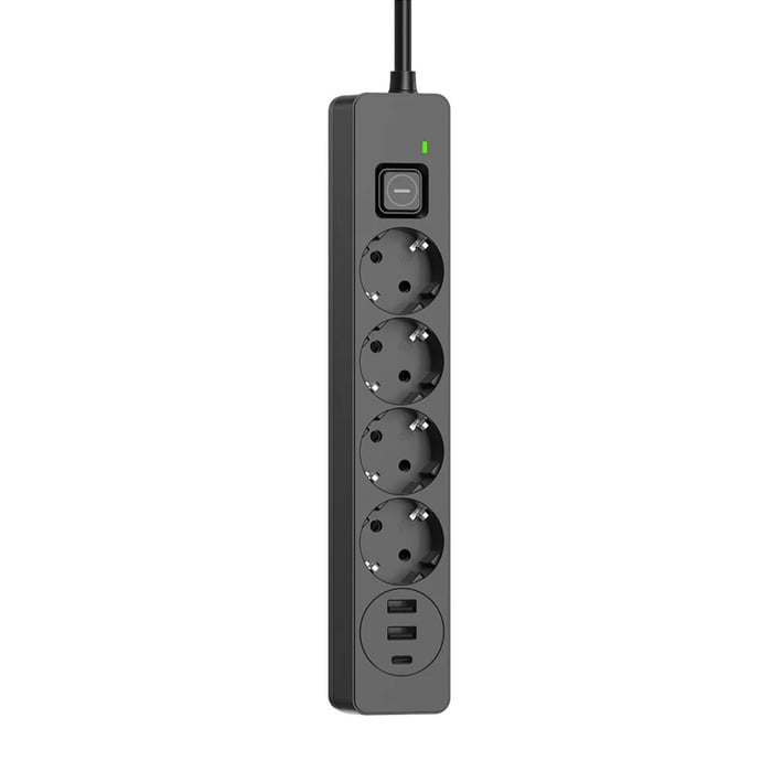 Мережевий фільтр ColorWay 4 розетки/3USB (2USB-A + 1 TYPE-C) (24W) Black 2M | Фото 3