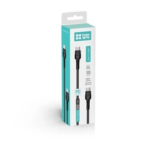 Кабель USB ColorWay Type-C - Type-C (PD Fast Charging 65W) 3.0А 1м сірий | Фото 2