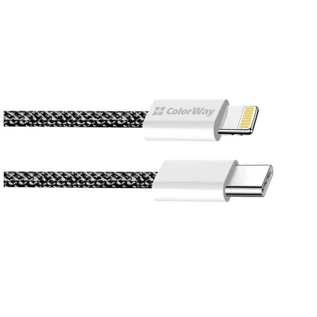 Кабель USB ColorWay Type-C - Apple Lightning (PDF Fast Charging 27W) 2м чорний | Фото 3