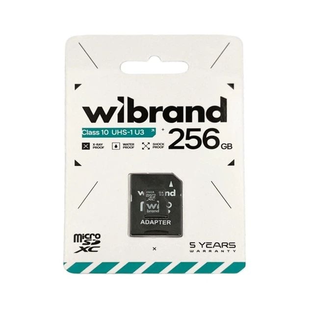 Карта пам'яті microSD Wibrand microSDXC (UHS-1 U3)256Gb class 10 (adapter SD) | Фото 2