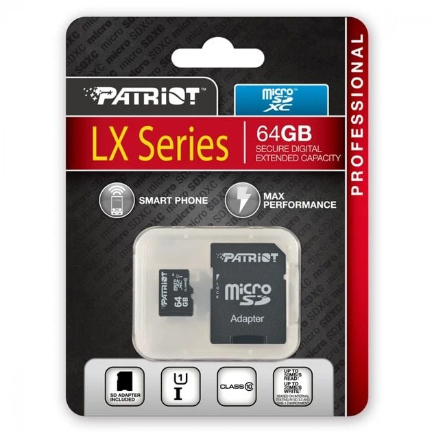 Карта пам'яті microSD Patriot microSDXC (UHS-1)LX Series 64Gb class 10 | Фото 2