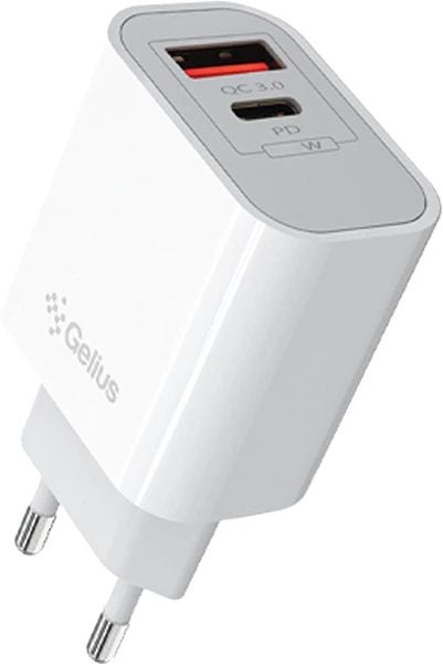 Мережевий зарядний пристрій Gelius Merge GP-HC060 GAN USB+Type-C 35W (QC/PD/PPS) White | Фото 3
