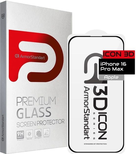 Защитное стекло ArmorStandart Icon 3D для Apple iPhone 16 Pro Max Black (ARM78030) | Фото 2