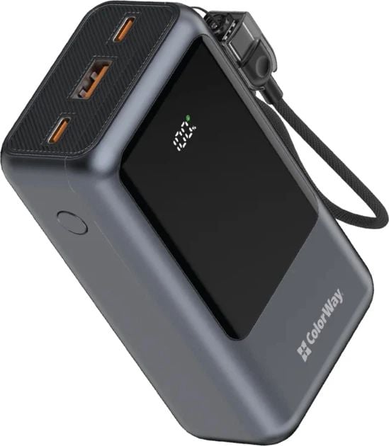 Аккумулятор ColorWay 20000 mAh Urban (USB QC4.0 + USB-C PD22.5W) Gray | Фото 3