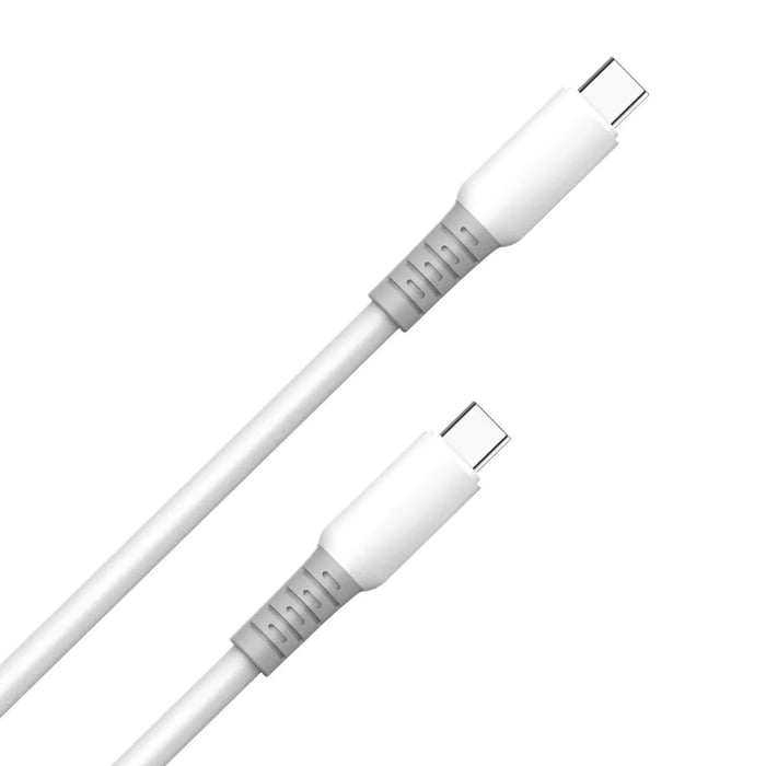 Кабель USB ColorWay Type-C - Type-C (liquid silicone) (PD Fast Charging 60W) 3А 1м білий | Фото 3