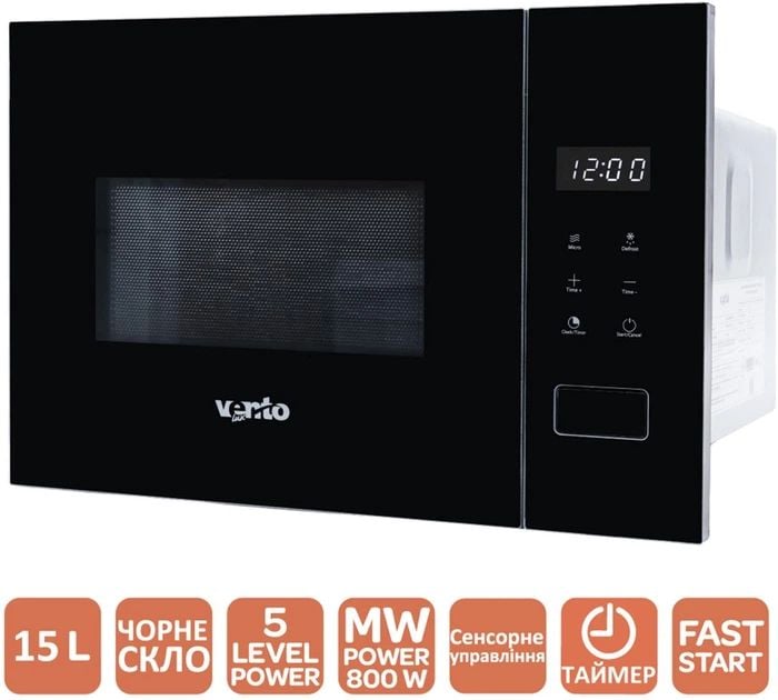 ікрохвил.піч вбудована VENTOLUX MWBI 15 G BK TC | Фото 3