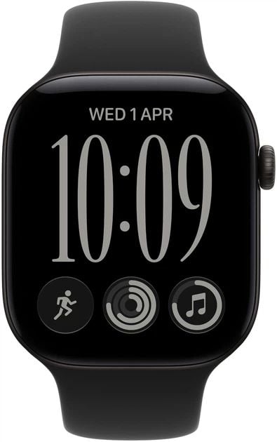 Смарт-годинник Apple Watch Series 12 GPS 46mm Black Aluminium Case with Black Sport Band - M/L | Фото 3