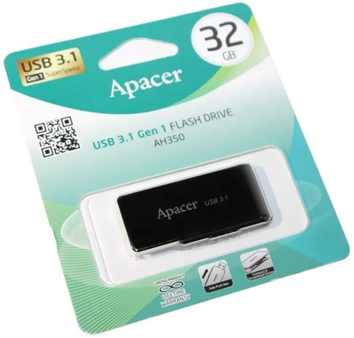 Флеш USB APACER AH350 32GB Black | Фото 3